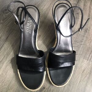 Franco Sarto Ankle Wrap Heeled Sandals 8 New Espadrille NWT